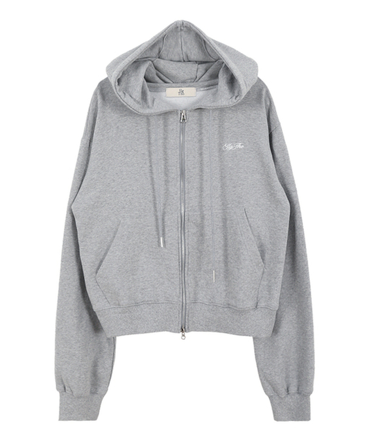 レタリング刺繍フードジップアップ