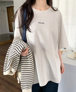 オーバーフィット半袖Tシャツ OAT MELANGE