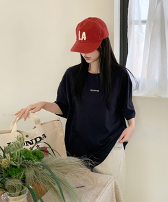 オーバーフィット半袖Tシャツ NAVY