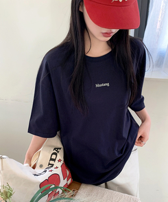 オーバーフィット半袖Tシャツ NAVY
