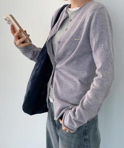 【SET】ドット長袖Ｔシャツ＋シンプル半袖Ｔシャツ MELANGE GRAY