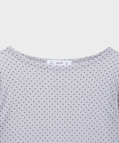 【SET】ドット長袖Ｔシャツ＋シンプル半袖Ｔシャツ