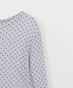 【SET】ドット長袖Ｔシャツ＋シンプル半袖Ｔシャツ