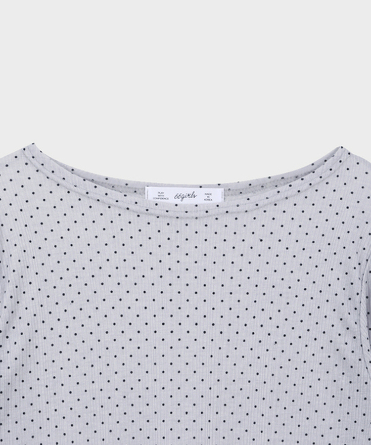 【SET】ドット長袖Ｔシャツ＋シンプル半袖Ｔシャツ