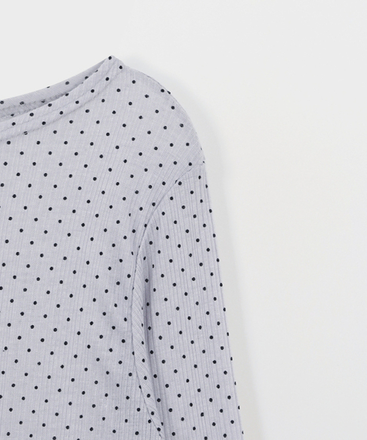 【SET】ドット長袖Ｔシャツ＋シンプル半袖Ｔシャツ