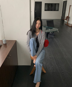 フリンジカーディガン GREY