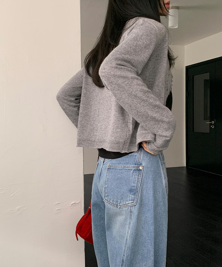 フリンジカーディガン GREY