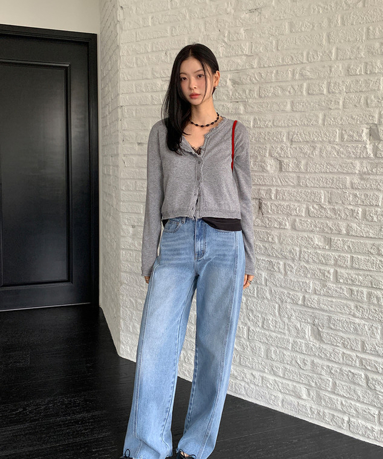 フリンジカーディガン GREY