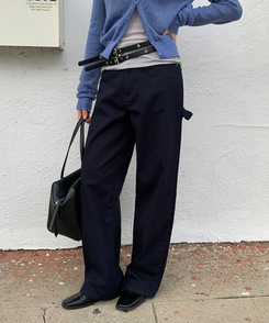 リベットカーペンターワイドパンツ NAVY