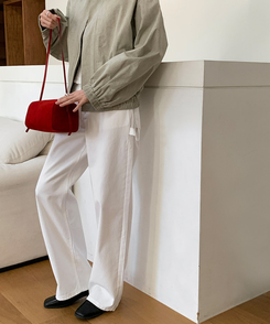 リベットカーペンターワイドパンツ IVORY