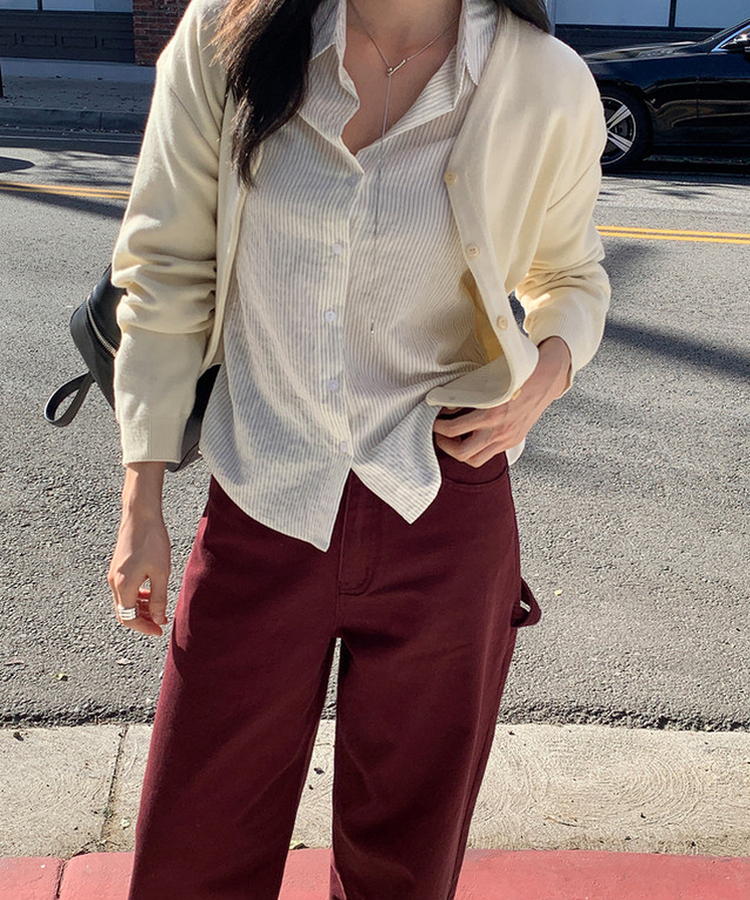 リベットカーペンターワイドパンツ BURGUNDY