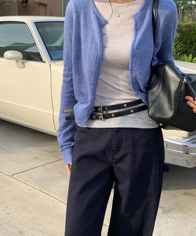 リベットカーペンターワイドパンツ NAVY