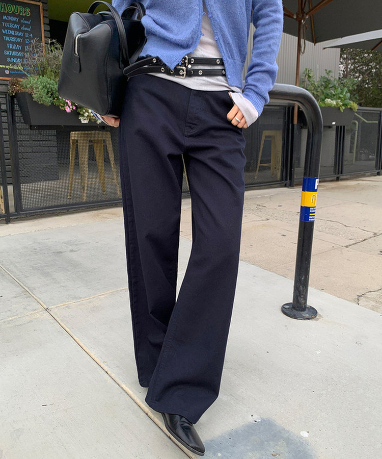 リベットカーペンターワイドパンツ NAVY