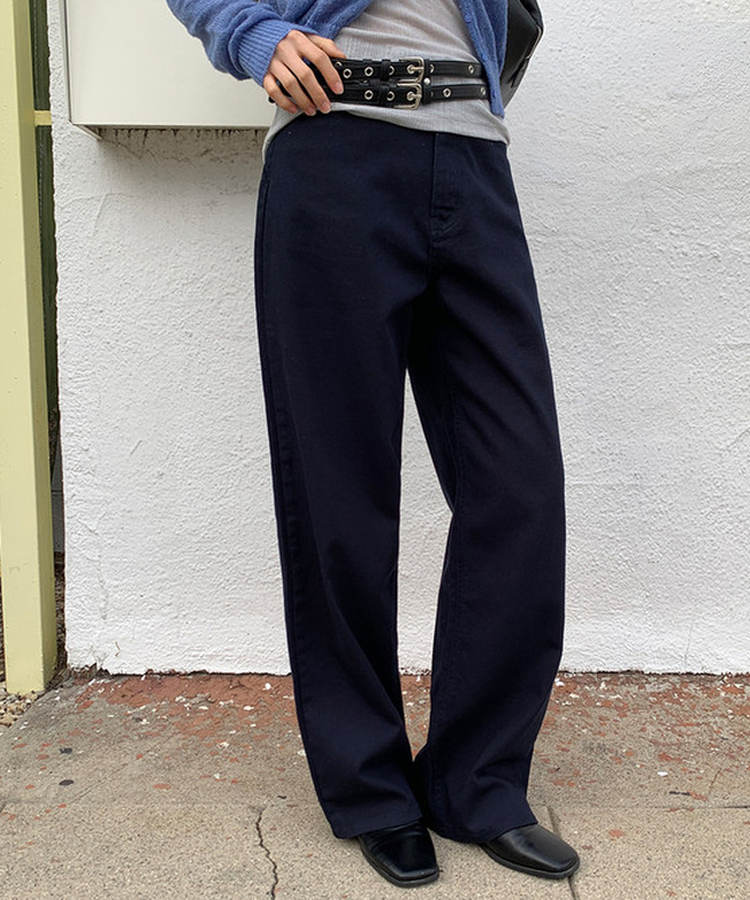 リベットカーペンターワイドパンツ NAVY