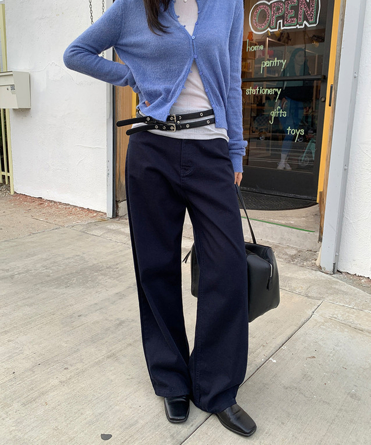 リベットカーペンターワイドパンツ NAVY