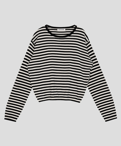 ラウンドストライプトップス