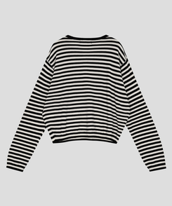 ラウンドストライプトップス