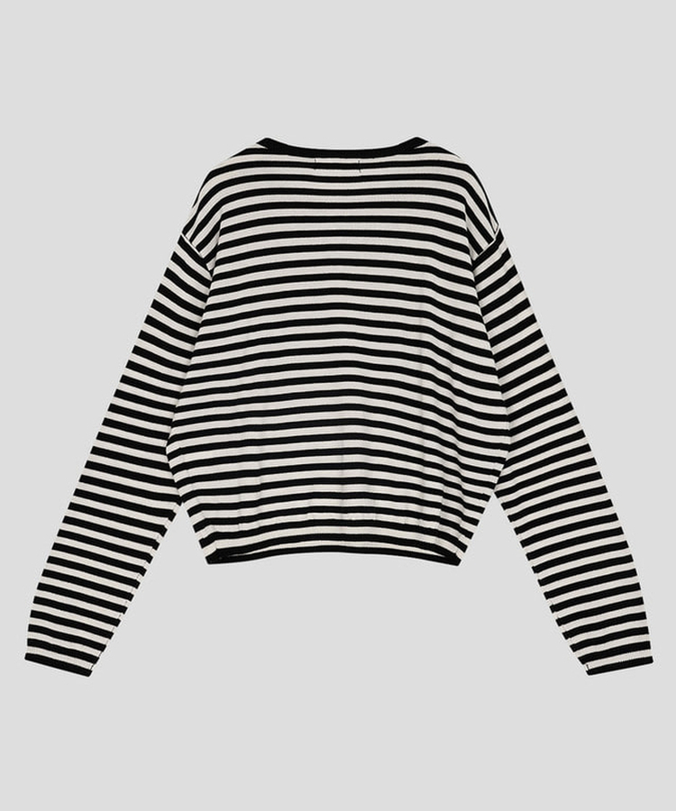 ラウンドストライプトップス