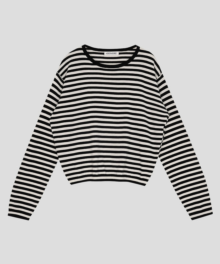 ラウンドストライプトップス