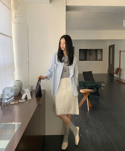 コットンウォッシュシャツ SKYBLUE