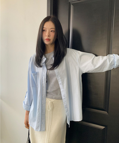 コットンウォッシュシャツ SKYBLUE