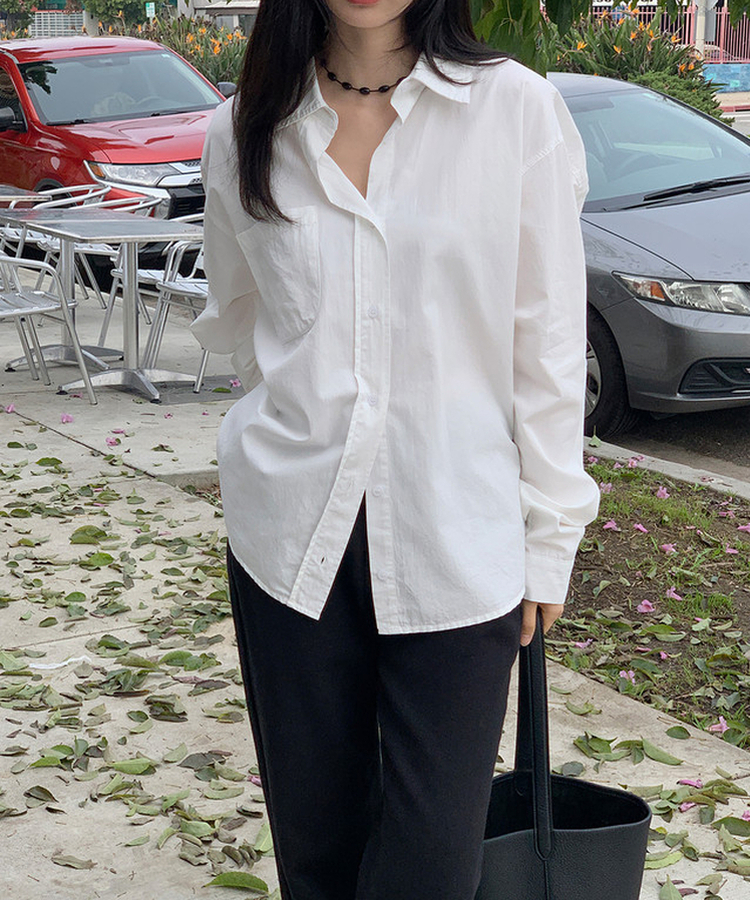 コットンウォッシュシャツ IVORY