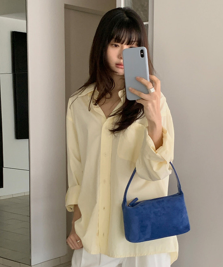 コットンウォッシュシャツ BUTTER YELLOW