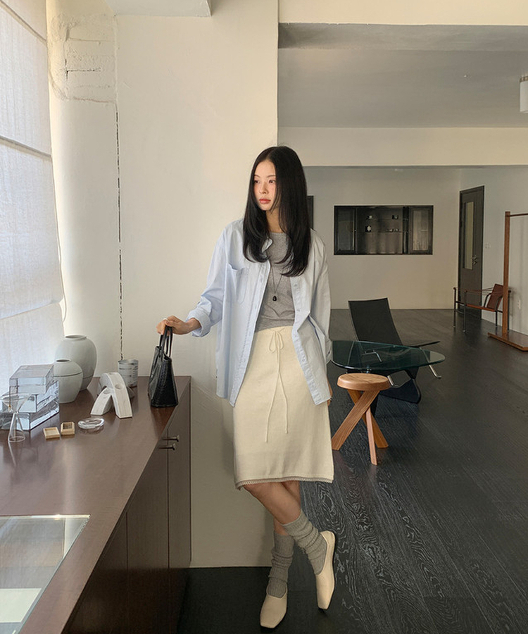 コットンウォッシュシャツ SKYBLUE