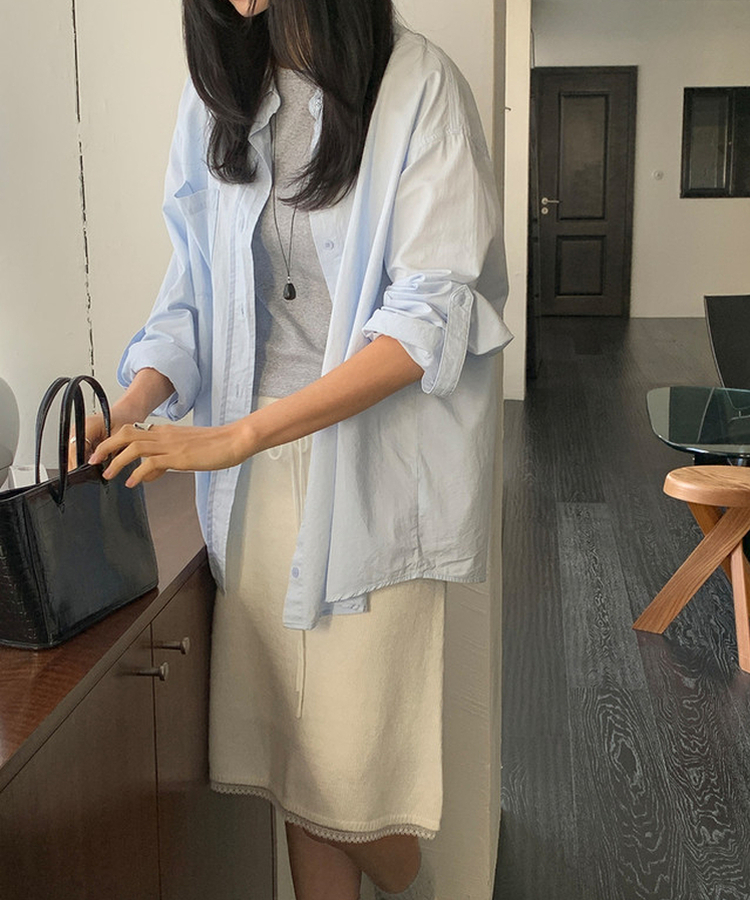 コットンウォッシュシャツ SKYBLUE