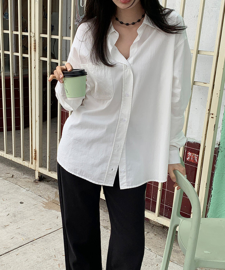 コットンウォッシュシャツ IVORY