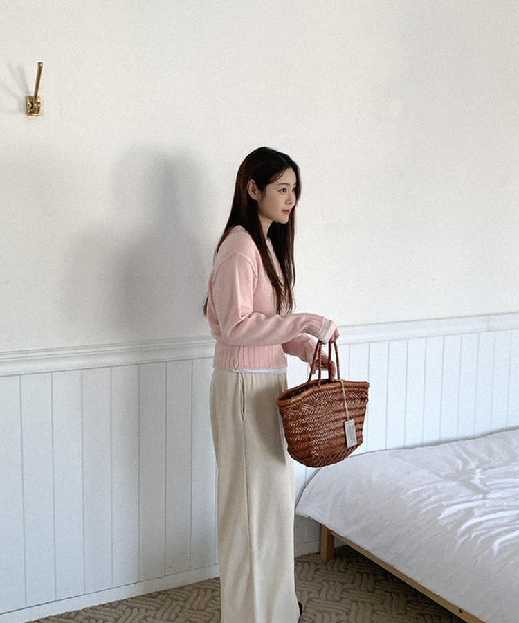 カラーラウンドニット(7color) PINK