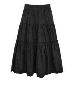 ドットフリルフレアロングスカート