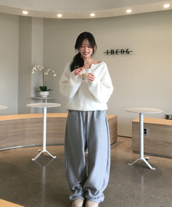 ウールヘンリーネックニット(5color) IVORY