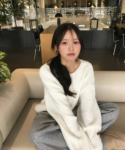 ウールヘンリーネックニット(5color) IVORY