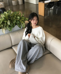 ウールヘンリーネックニット(5color) IVORY