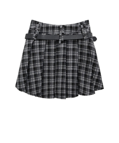 【ベルト付き】チェックプリーツミニスカート