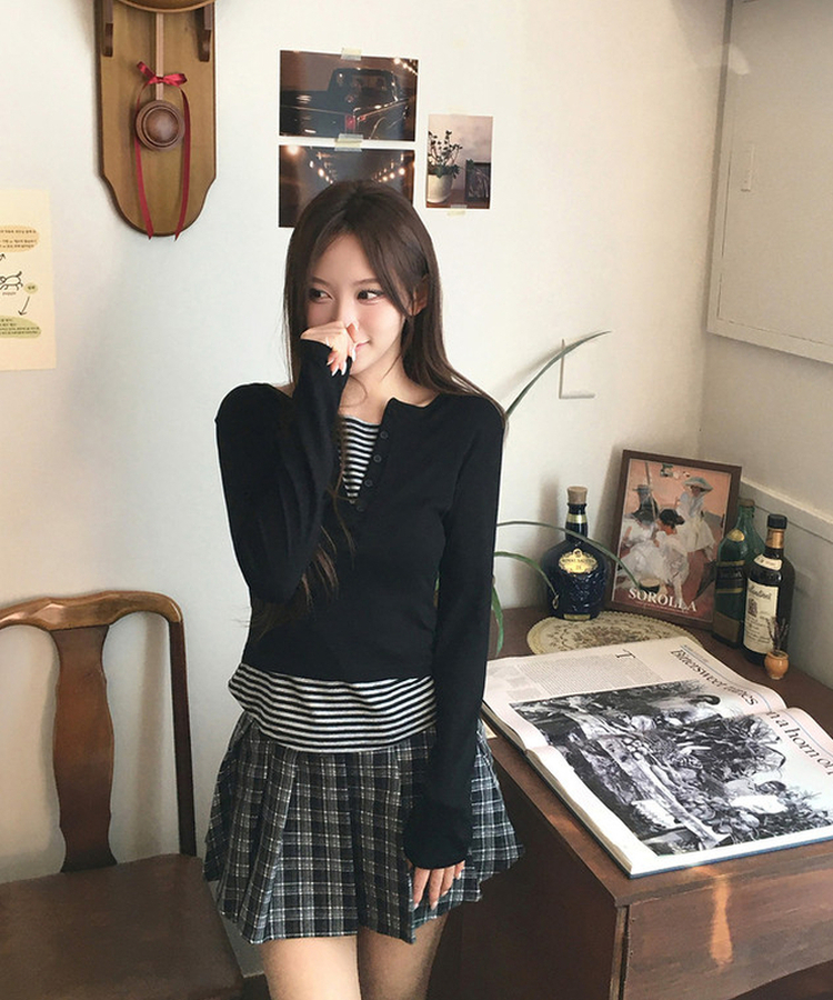 【ベルト付き】チェックプリーツミニスカート BLACK