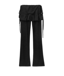 フリルスカートレイヤードブーツカットパンツ