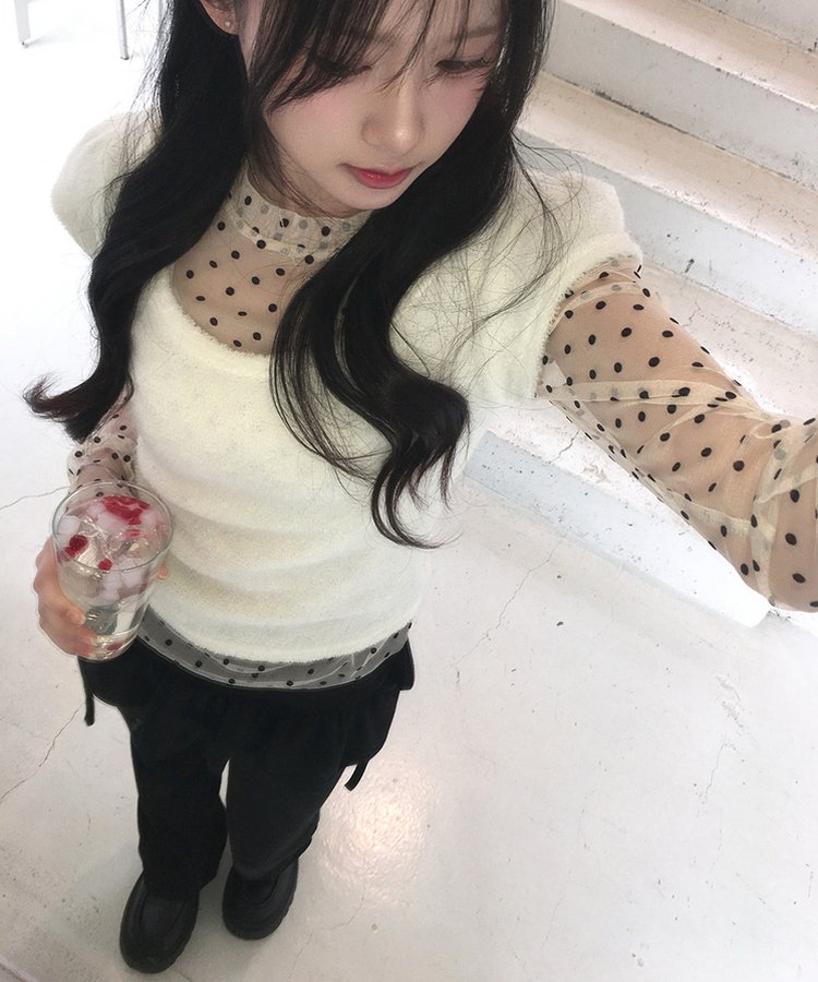 フリルスカートレイヤードブーツカットパンツ BLACK