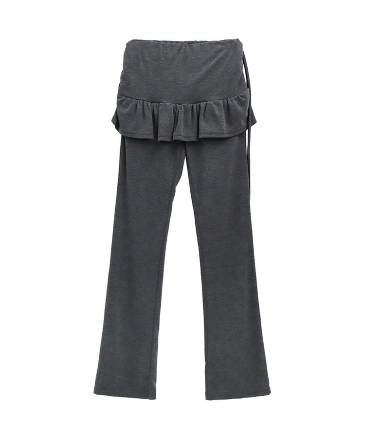 フリルスカートレイヤードブーツカットパンツ
