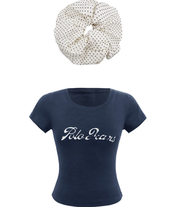 【シュシュ付き】ドット半袖Tシャツ