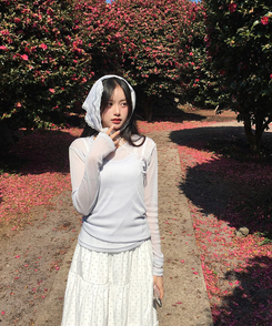 【SET】レイヤードキャミソール シースルー長袖Tシャツ SKY BLUE