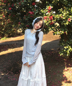 【SET】レイヤードキャミソール シースルー長袖Tシャツ SKY BLUE