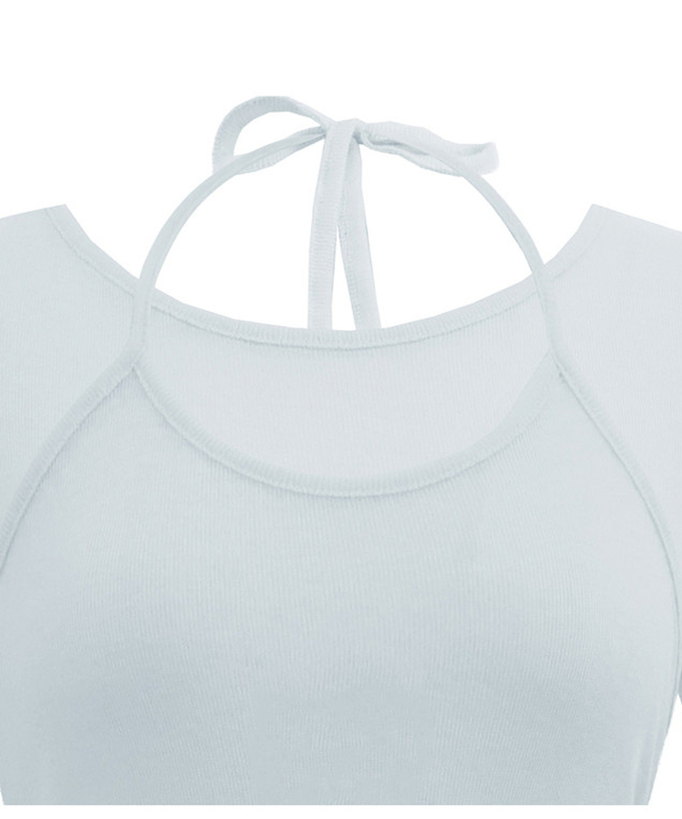 【SET】レイヤードキャミソール シースルー長袖Tシャツ