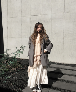 アンバランスシースルーワンピース BEIGE