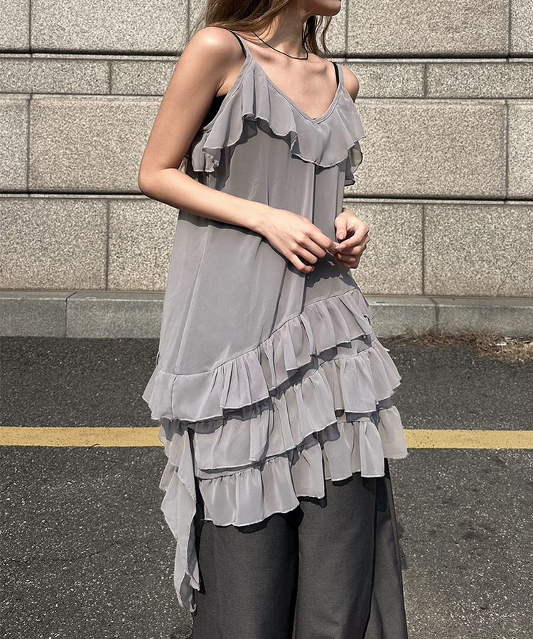 アンバランスシースルーワンピース GREY