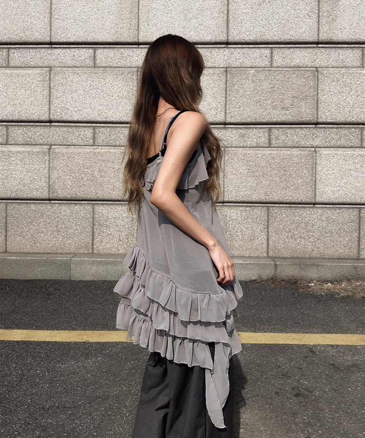 アンバランスシースルーワンピース GREY