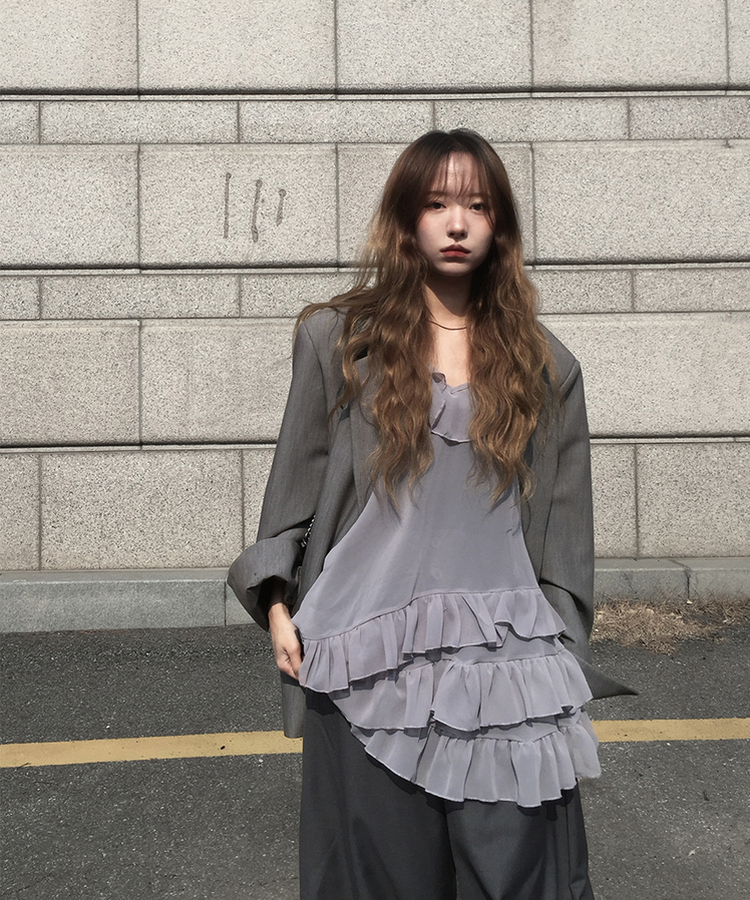 アンバランスシースルーワンピース GREY