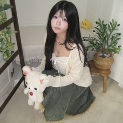 【SET】リボンドットキャミソール リネンテンセルガーディアン BEIGE