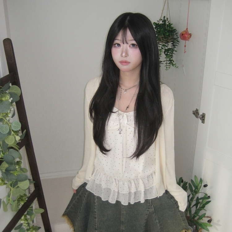 【SET】リボンドットキャミソール リネンテンセルガーディアン BEIGE